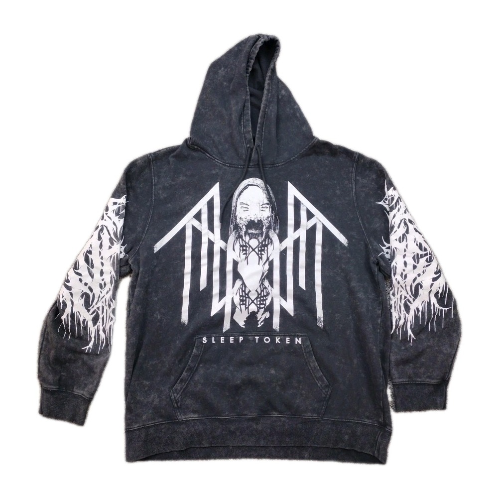 Sleep Token Acid Wash Black Hoodie ASCENSIONISM MASK Graphics Sweatshirt XXL